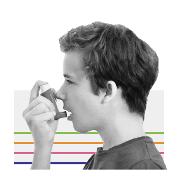 image of boy with inhaler