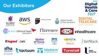 a slide with the logos of the different exhibitors at DigiFest22.