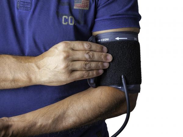 Blood pressure monitor on an arm